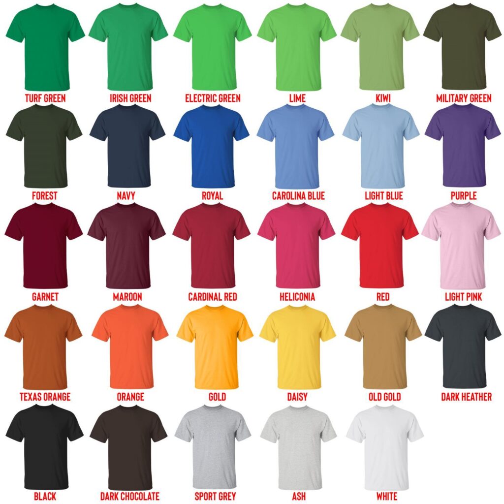 t shirt color chart - Illenium Shop