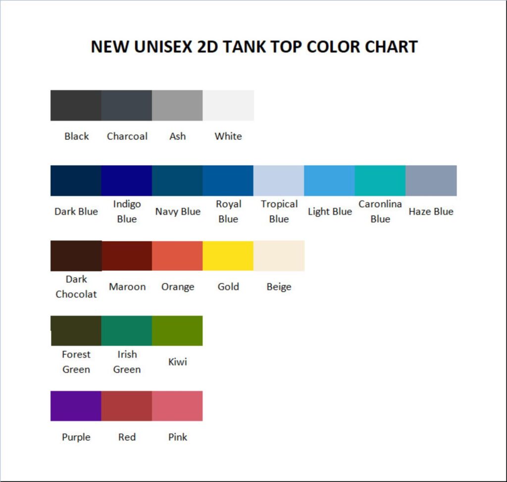 tank top color chart - Illenium Shop